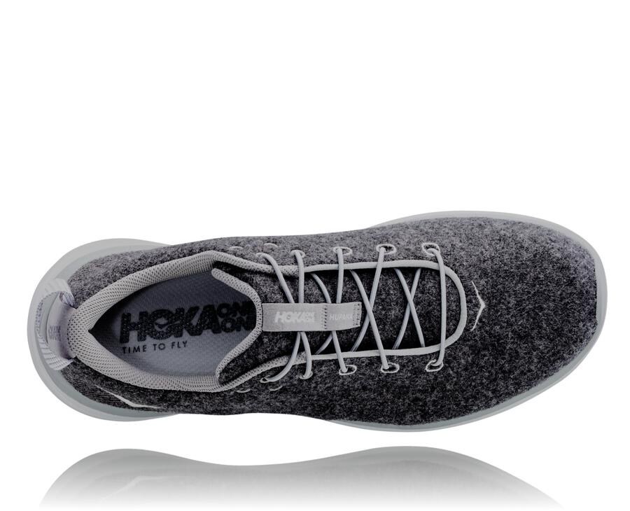 Zapatillas Running Hoka One One Mujer - Hupana Flow Wool - Gris Oscuro - TBS627184